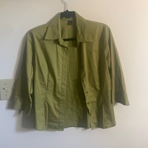 y2k green button-up